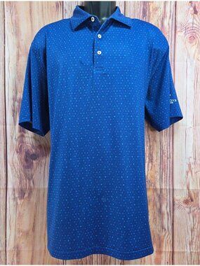 Peter Millar Summer Comfort Cowboys Golf Club Polo Large Blue